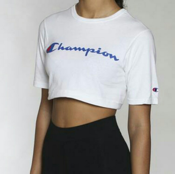 💕90s VINTAGE CROPPED CHAMPION TEE - WHITE😍💕 - Picture 2 of 6